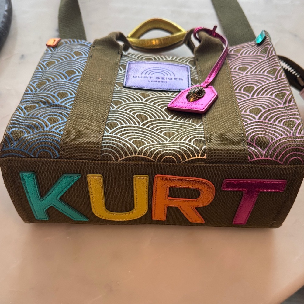 Kurt Geiger Southbank Ombre Rainbow Tote Bag - Picture 3 of 15